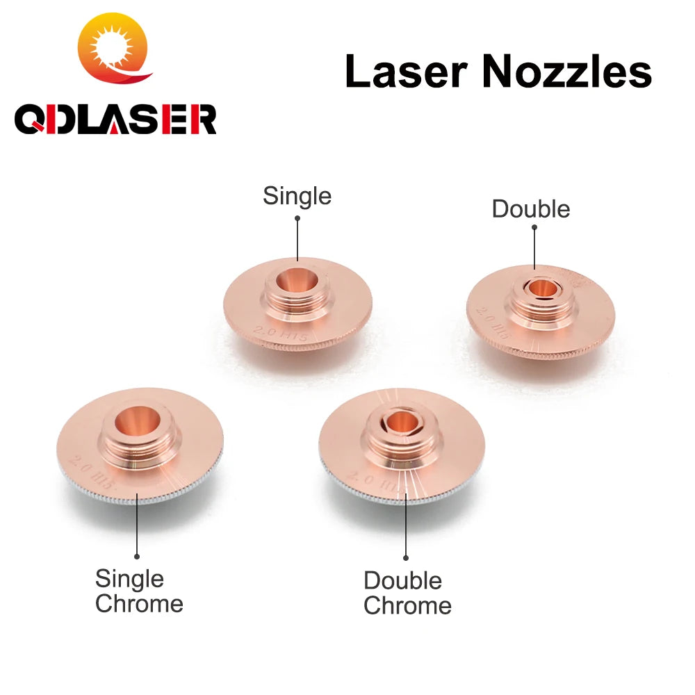 QDLASER High Quality Single/Double Layers Welding Laser Nozzles Dia.32mm H15 Caliber0.8-6.0 for Fiber Laser CNC Machine