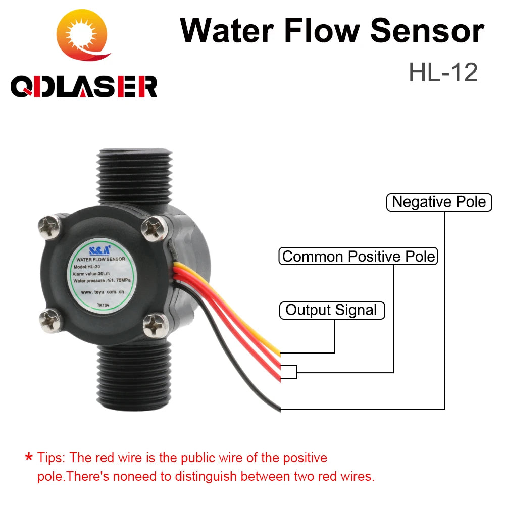 QDLASER S&A HL-12 Water Flow Switch Sensor CO2 Laser Engraving Machines for S&A Chillers