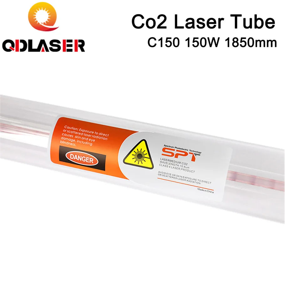 SPT C150 Co2 Laser Tube 150w 130W-150W Length 1850mm Dia.80mm for Co2 Laser Engraving and Cutting Machine