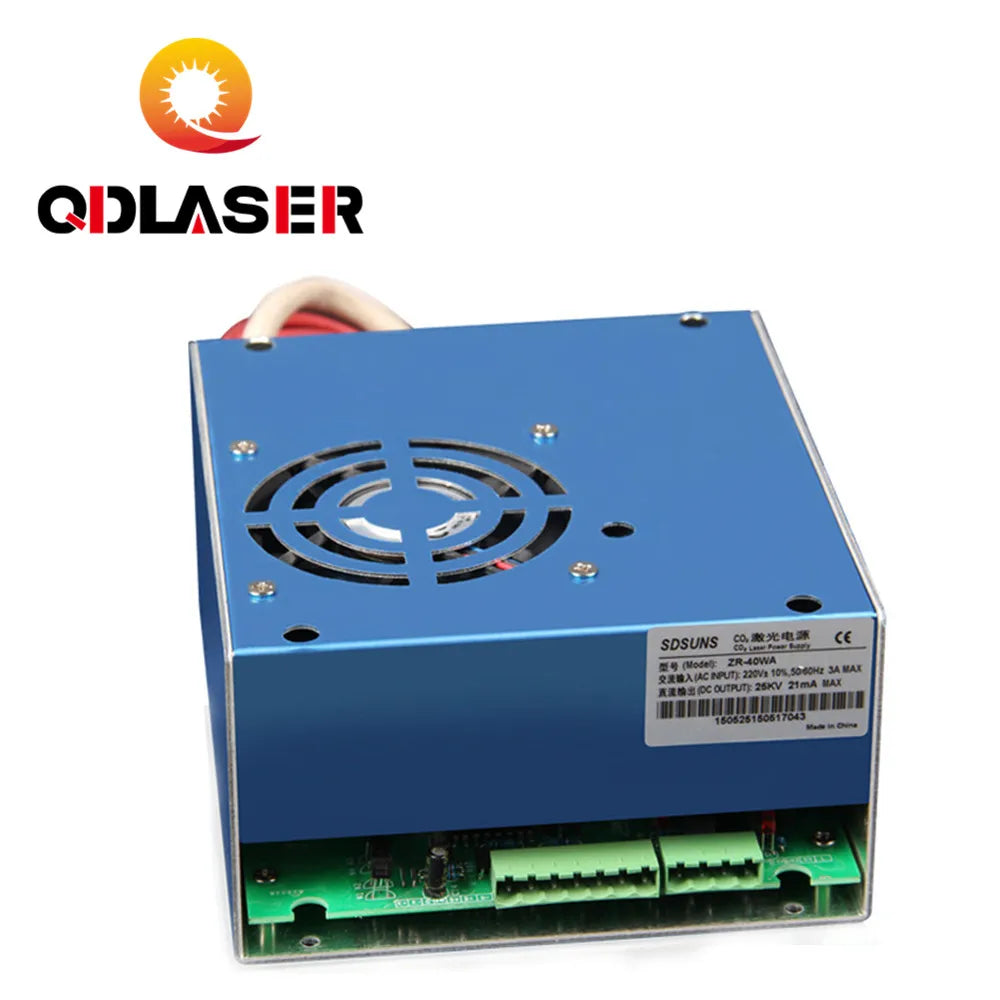 QDLASER ZR-40WA High Quality CO2 Laser Cutting Machine 40W Laser Power Supply