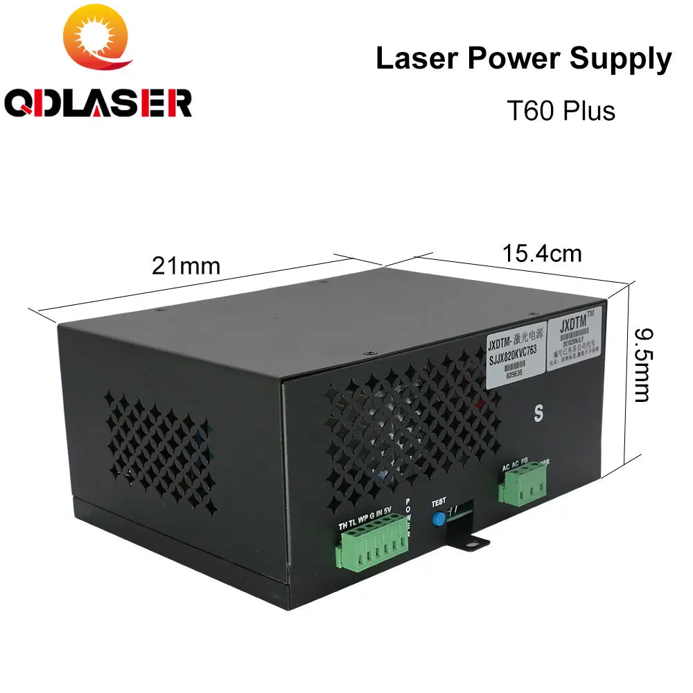 QDLASER 60W CO2 Laser Power Supply for CO2 Laser Engraving Cutting Machine HY-T60 T / W Plus Series with Long Warranty
