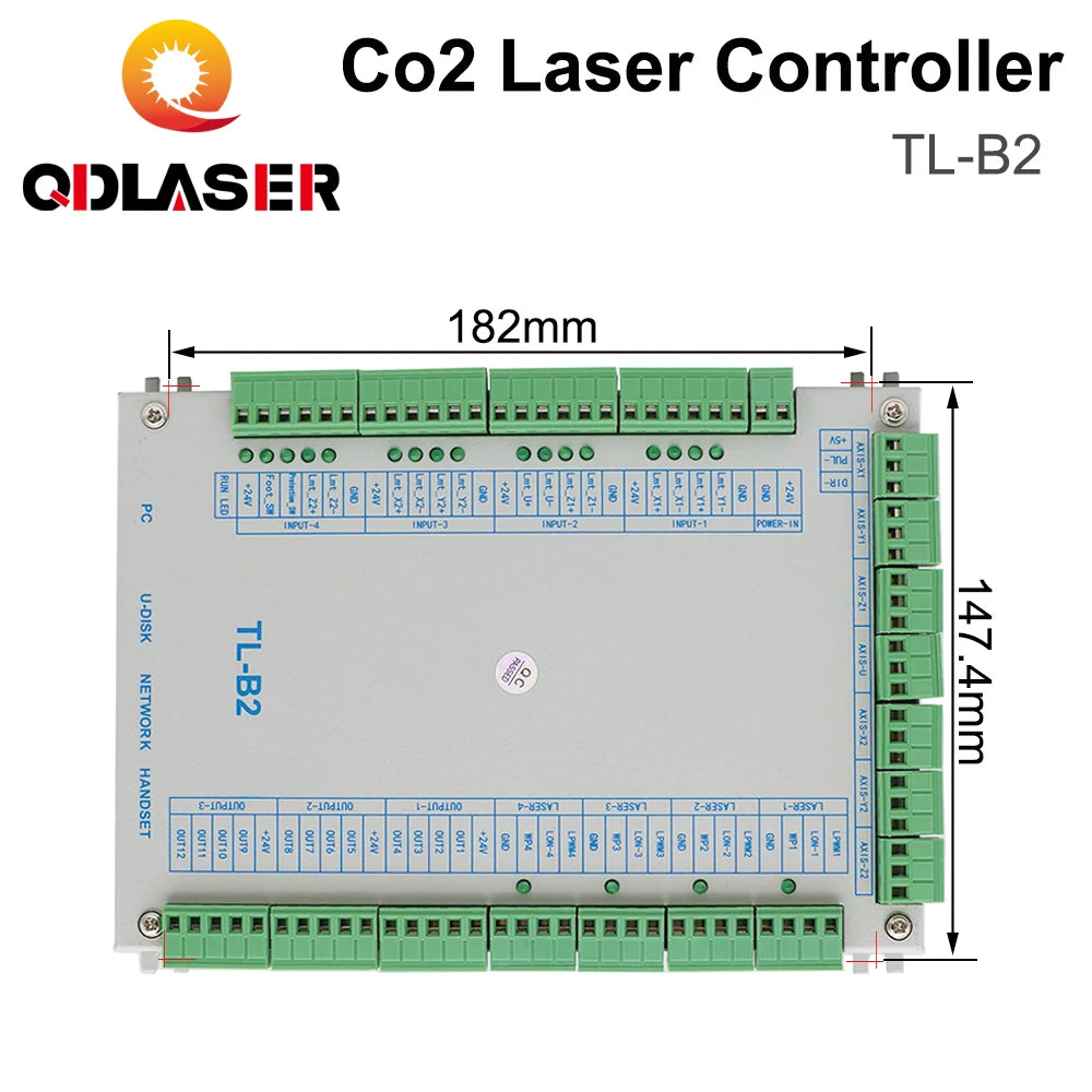 QDLASER Topwisdom TL-B2 Large CO2 Laser Machine Controller Support 7-axis Motion Control for Laser Engraving and Cutting Machine