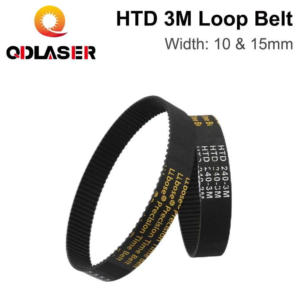 QDLASER HTD 3M Closed Loop Belt Rubber Timing Belt Various Transmission for CO2 Laser Engraving Cutting Machine / 3D Printer