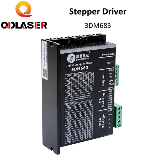 QDLASER Stepper Driver 3DM683 3-phase Hybrid 24-60VDC 8.3A For 3-phase Nema 23/34 Stepper Motor