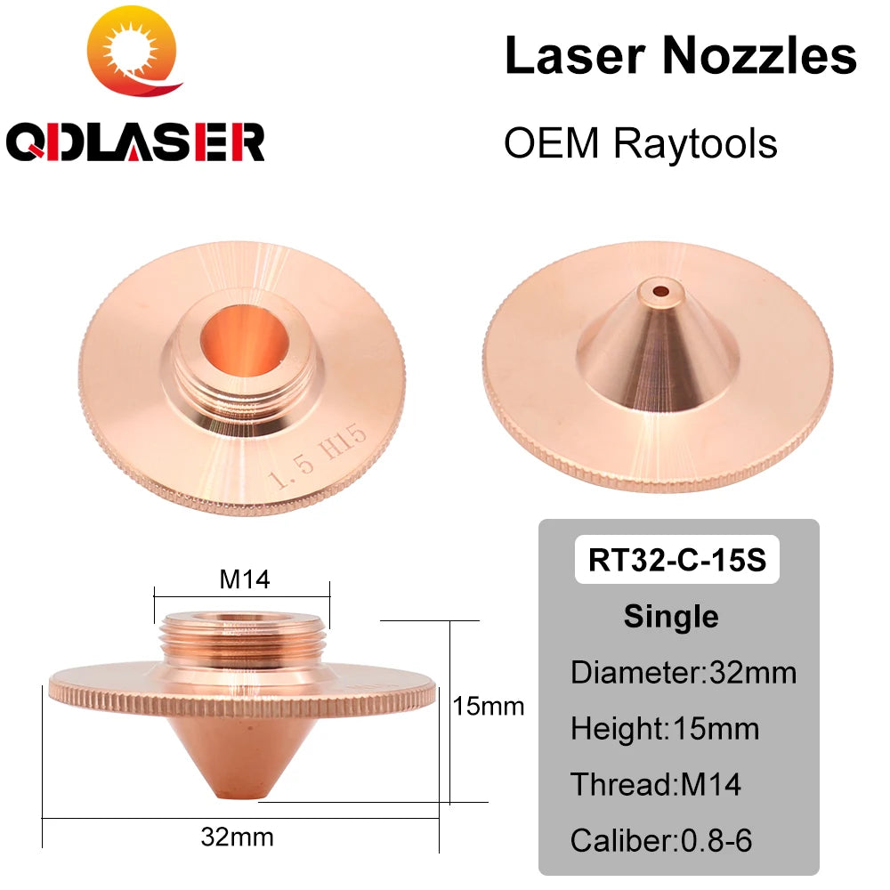 QDLASER OEM Type C Fiber Laser Cutting Nozzle D32 for Raytools