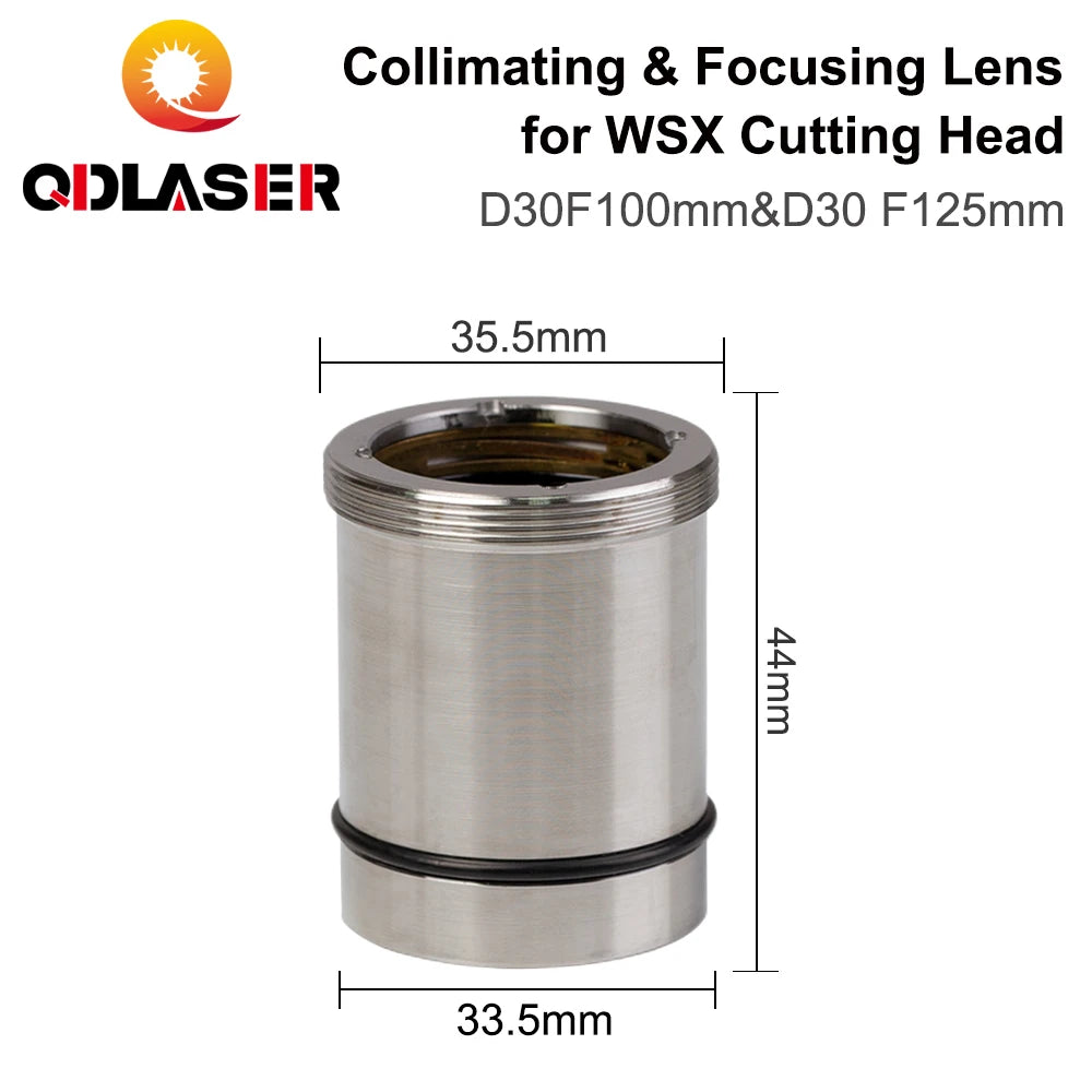 QDLASER Fiber Laser Focus Lens D30 F100 F125mm with Lens Holder for WSX Laser Cutting Head WSX-GQ-JT-02 2000W 4000W 0-4KW