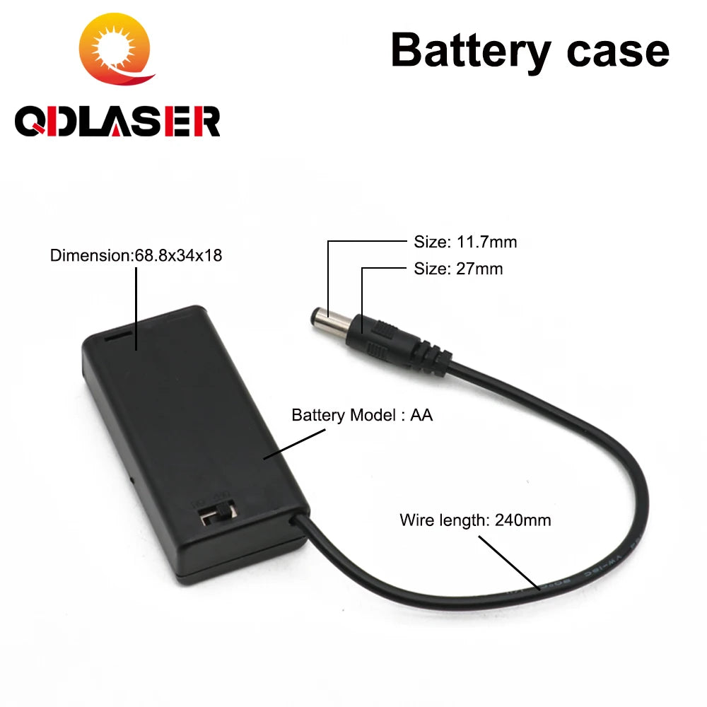 QDLASER Red Laser Locator Red Dot Beam Marking Focusable Laser Diode Module +Battery Case+mount for Marking Machine
