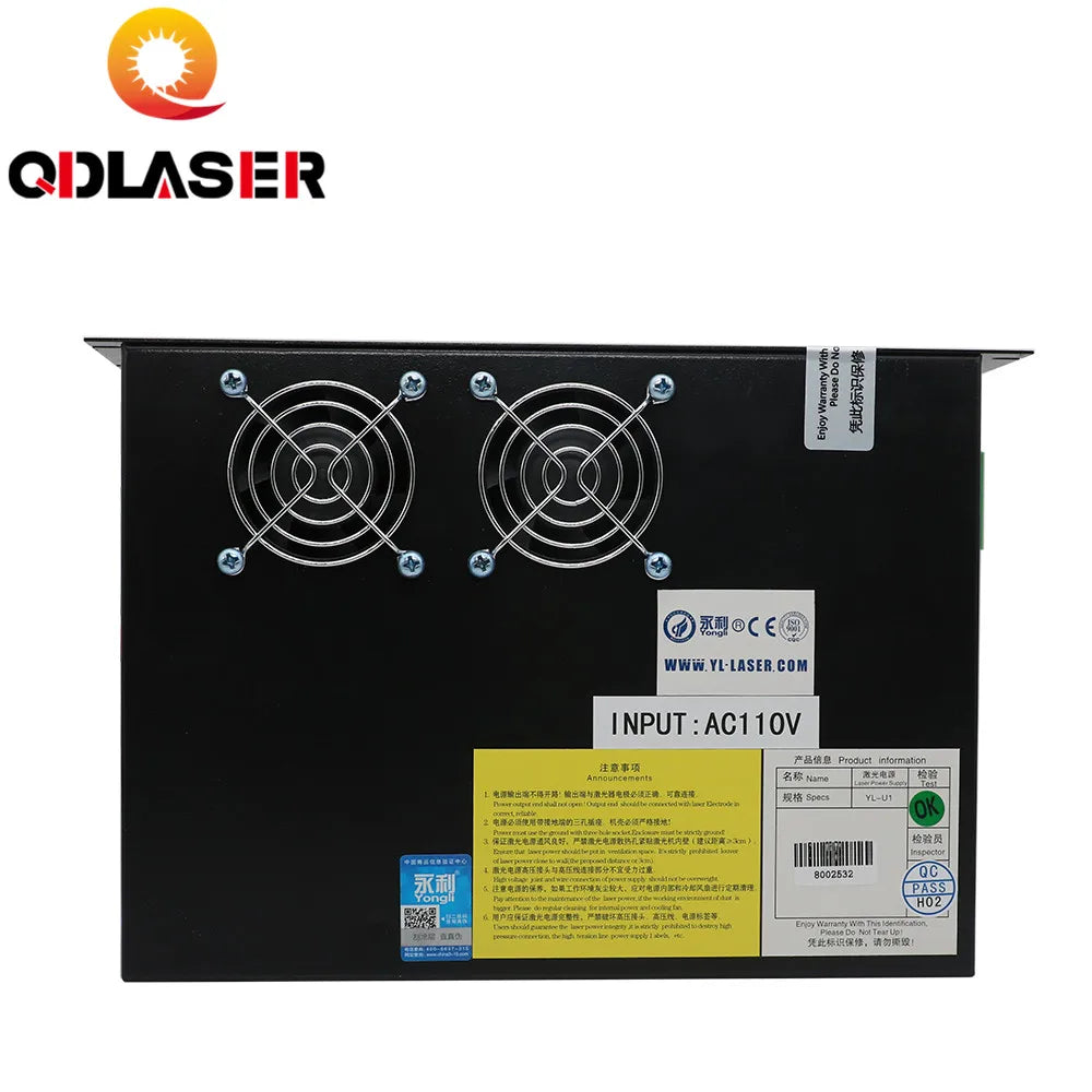 QDLASER Yongli U II CO2 Laser Power Supply 100-150W For Co2 Laser Engraving and Cutting Machine