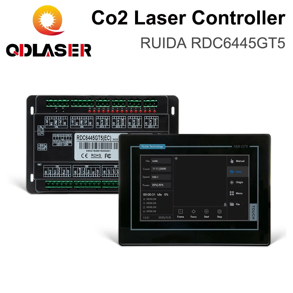 QDLASER Ruida RDC6445GT Stand-alone laser cutting control system with touch screen White/Black for Co2 laser engraving machine