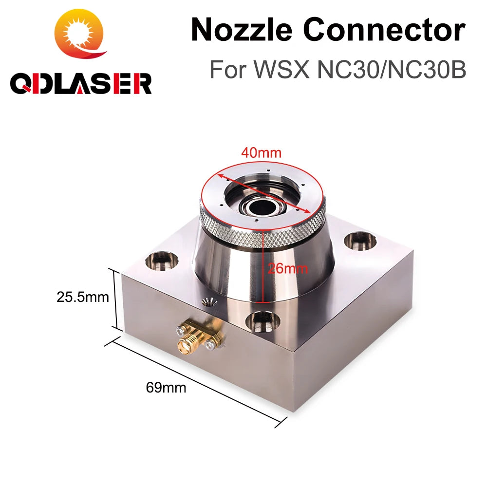 QDLASER WSX Fiber Cutting Nozzle Connector Capacitive Sensor Ceramic Holder for WSX NC30 NC30B Laser Head Metal Cutting Part