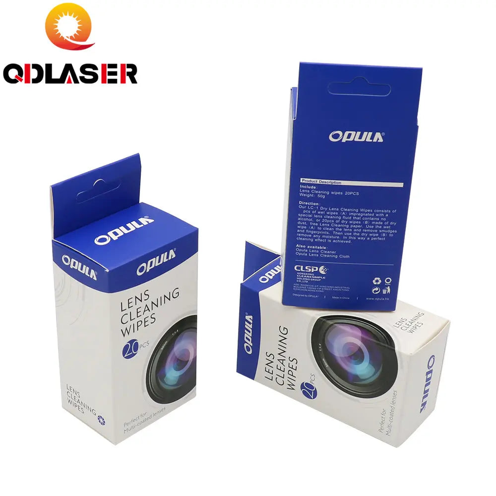 QDLASER Lens Cleaning Wipes for 10.6um CO2 and 1064nm Fiber Laser Lenses mirror 20 Pcs Pack
