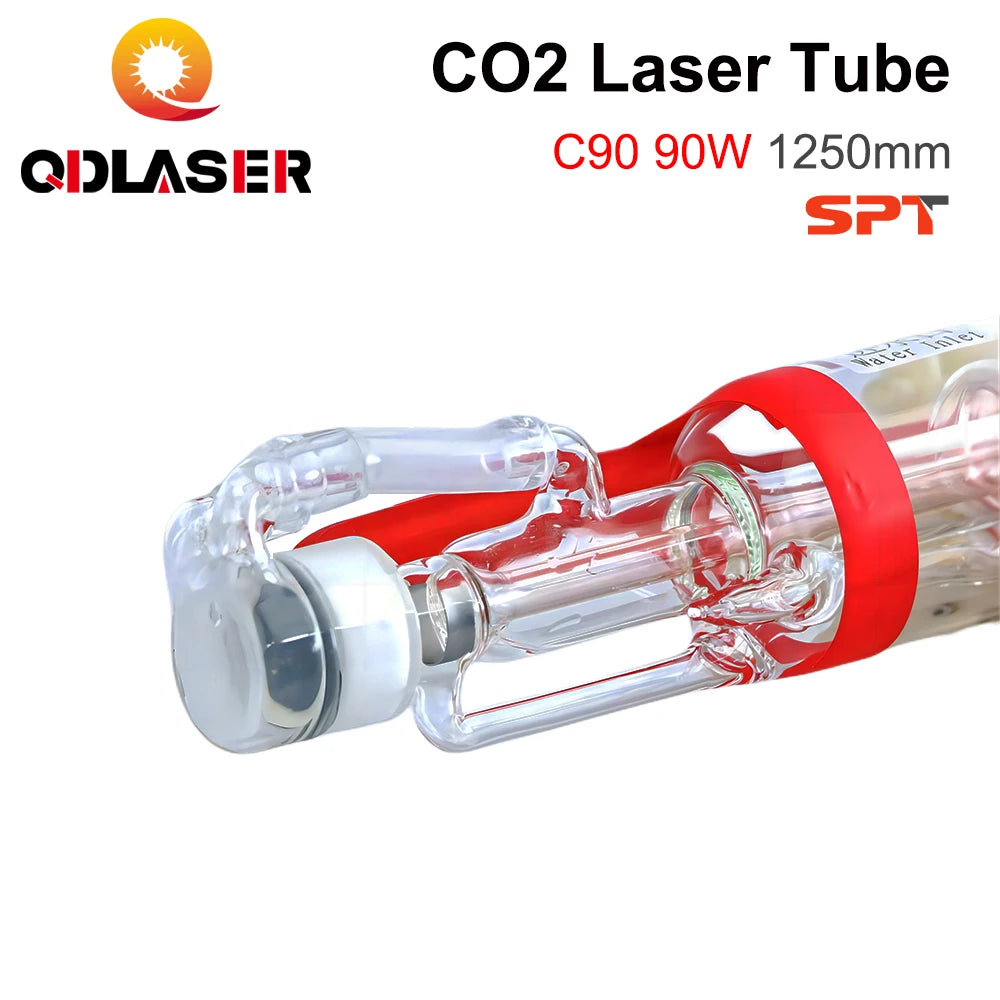QDLASER SPT C90 90-100W Co2 Laser Tube Length 1250mm Diameter 80mm for CO2 Laser Engraving Cutting Machine