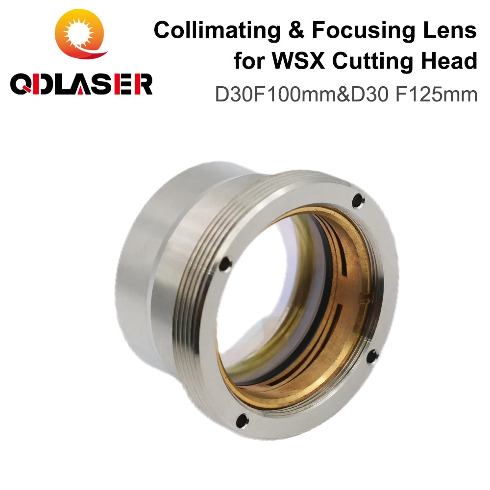 QDLASER Fiber Laser Focus Lens D30 F100 F125mm with Lens Holder for WSX Laser Cutting Head WSX-GQ-JT-02 2000W 4000W 0-4KW