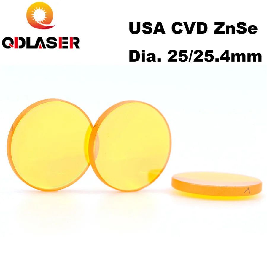 USA CVD ZnSe Laser Focus Lens Dia. 25/25.4mm FL50.8/63.5/101.6mm 2-5" for CO2 Laser Engraving Cutting Machine