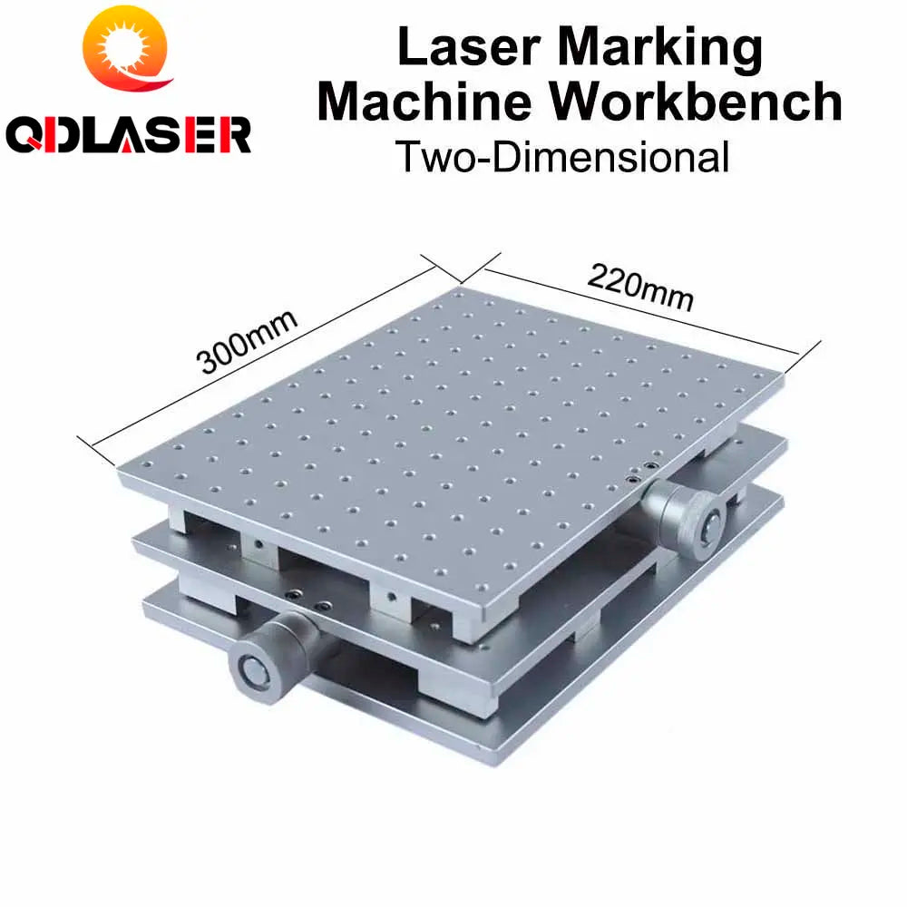 QDLASER 1064nm Fiber Laser Marking Engraving Machine 2 Axis Moving Table Portable Cabinet Case XY Table
