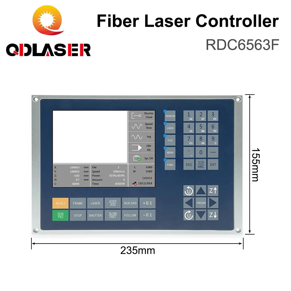 QDLASER Ruida RDC6563FG Auto-calibration 3-axis Control System 1064nm Fiber Optic Cutting Machine for Fiber Marking Machine