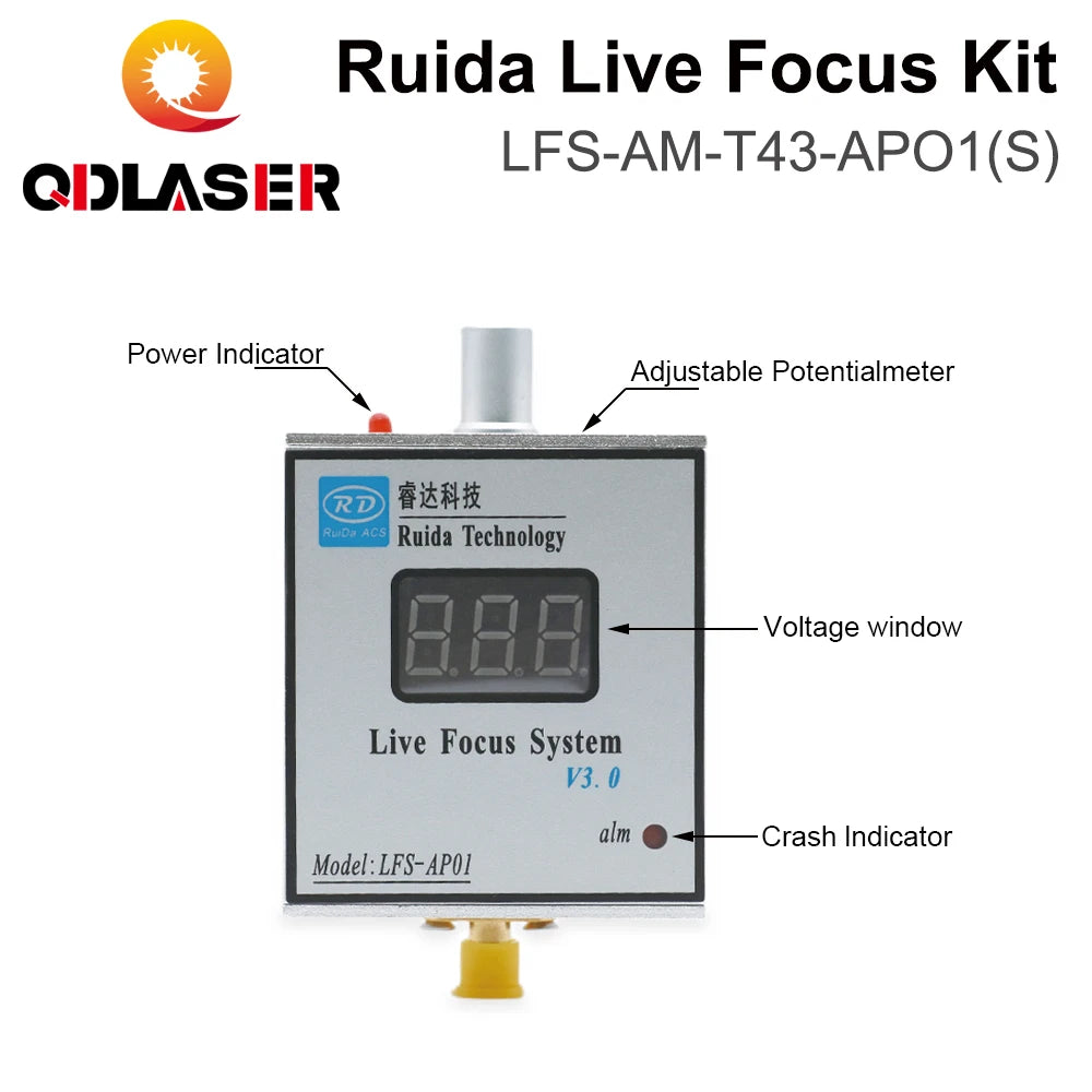 QDLASER Ruida LFS-AM-T43-AP01(S) Metal Cutting Real-time Focus System Amplifier and Amplifier Connection Cable for Laser Machine