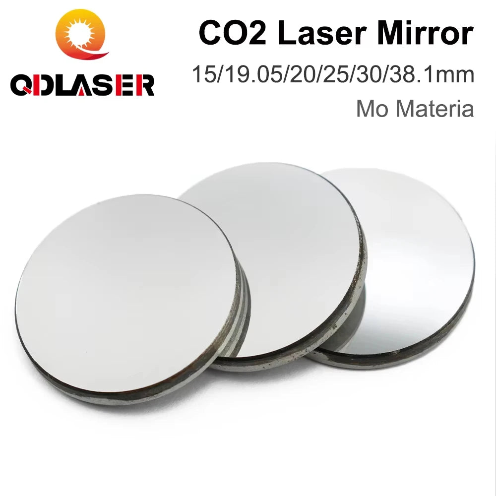 QDLASER CO2 Laser Reflector Mo Mirror Dia. 15 19.05 20 25 30 38.1mm Thickness 3mm for CO2 Laser Cutting Engraving Machine