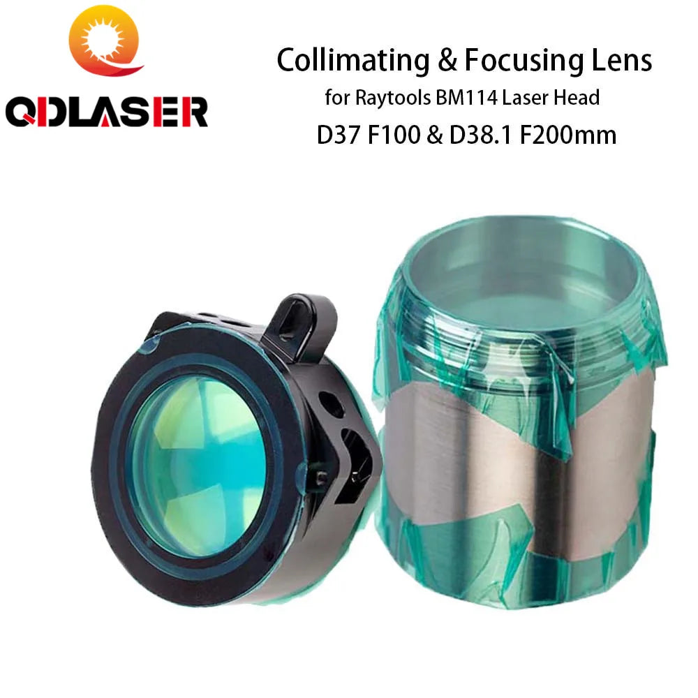 QDLASER Fiber Laser Focus Lens Collimator Lens D37 F100 D38.1 F200 for Raytools Laser Cutting Head BM114