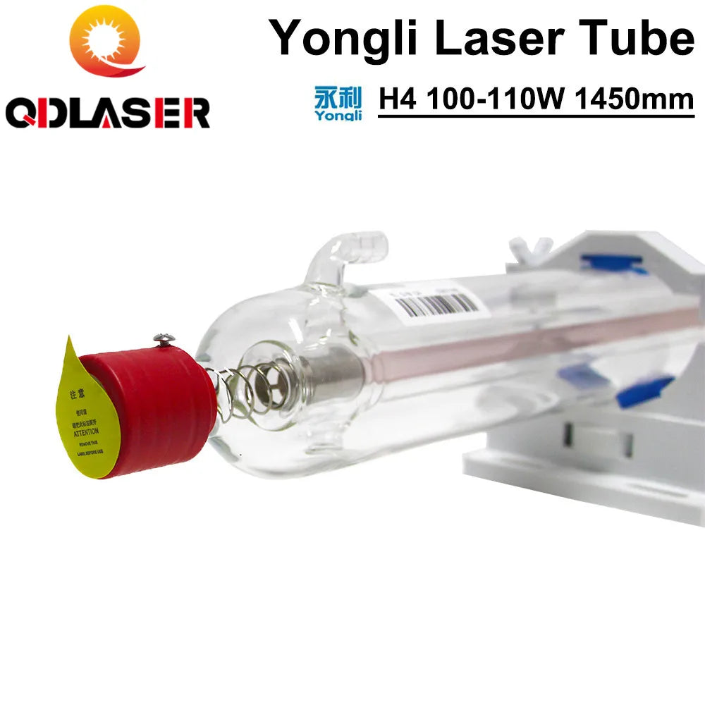Yongli Laser Tube H4 100-110W Length 1450 Dia.60mm Wooden Box Packing for CO2 Laser Engraving Machine
