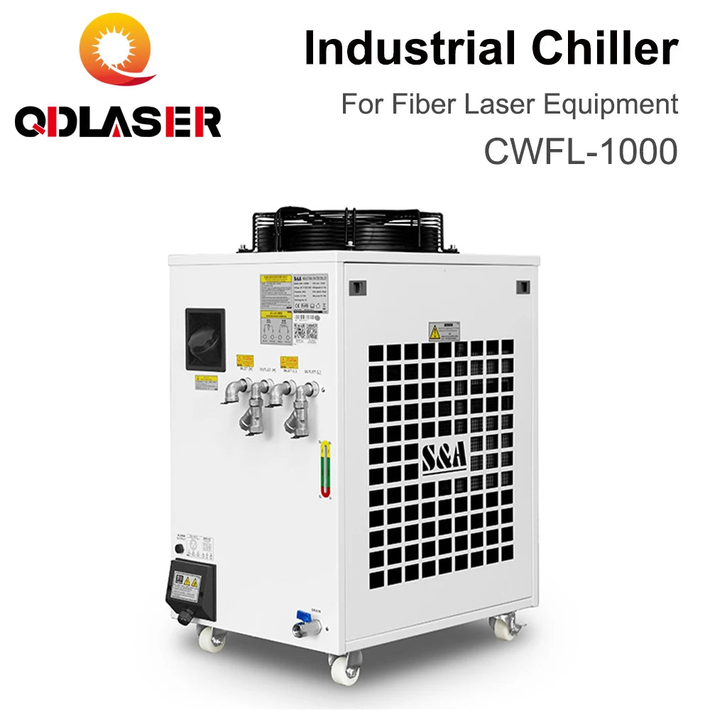 QDLASER CWFL-1000 S&A Industry Air Water Chiller AC 220-240V Voltage for Fiber Laser Engraving Cutting Machine