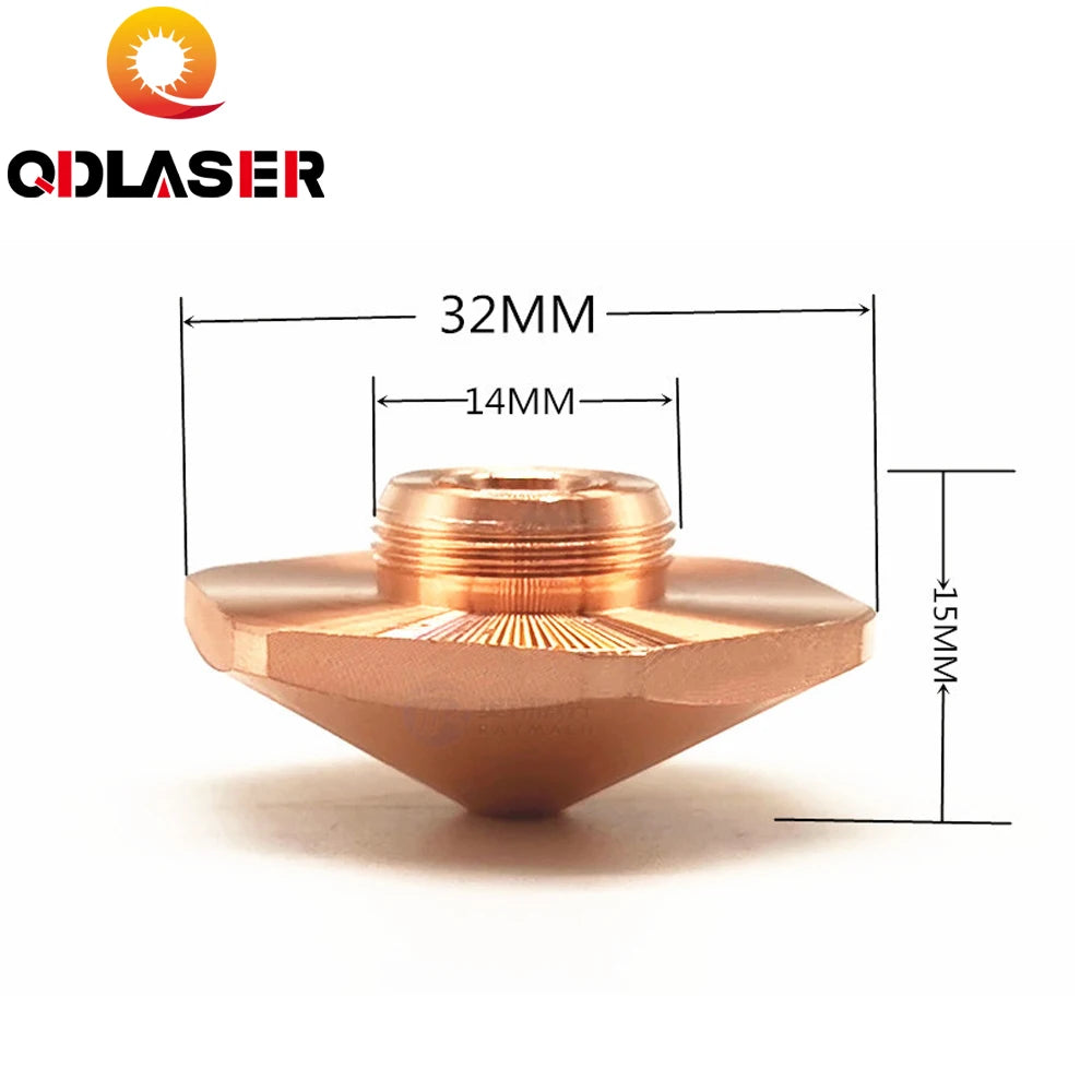 QDLASER Bodor Laser Hexagonal Nozzles Single/Double Layer Dia.32mm H15 Caliber 1.0-4.0mm for Bodor Fiber Laser Machine