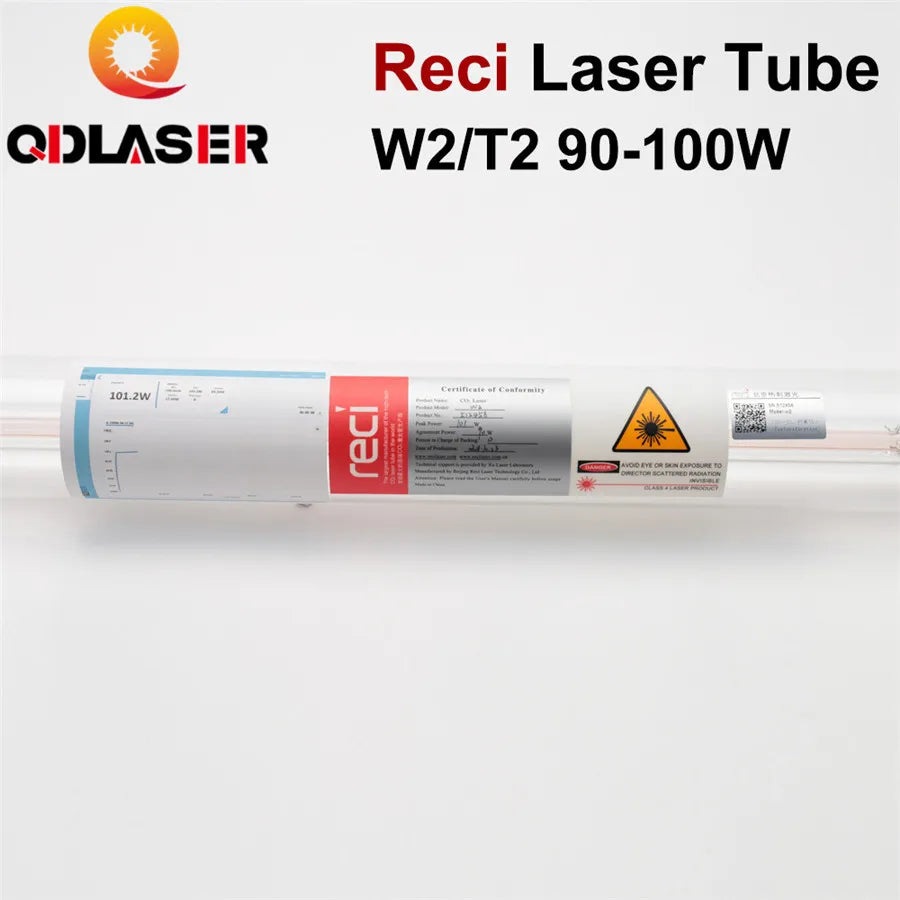 Reci Laser Tube 100w W2 90W-100W Length 1050mm Dia. 80mm for CO2 Laser Engraving and Cutting Machine