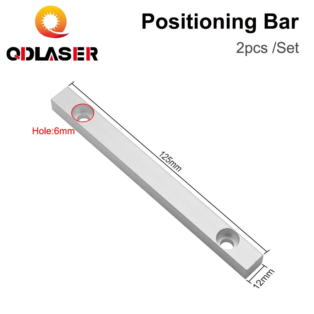 QDLASER Worktable Positioning Bar 2pcs 125*12mm Dia.6mm + 4pcs Positioning Screw for Fiber & Co2 Marking Engraving Machine