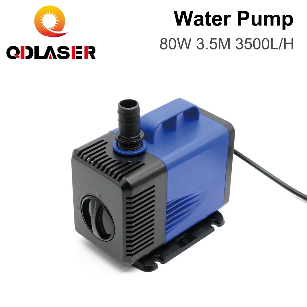 QDLASER 80W Submersible Water Pump 3.5M 3500L/H IPX8 AC 220V ~ 240V Voltage for CO2 Laser Engraving and Cutting Machine
