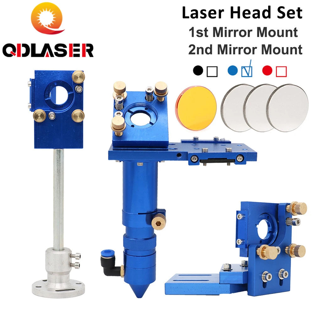 CO2 Laser Head Set Reflective Mirror & Focus Lens Integrative Fixture Mount Holder with Focus Len Mirrors