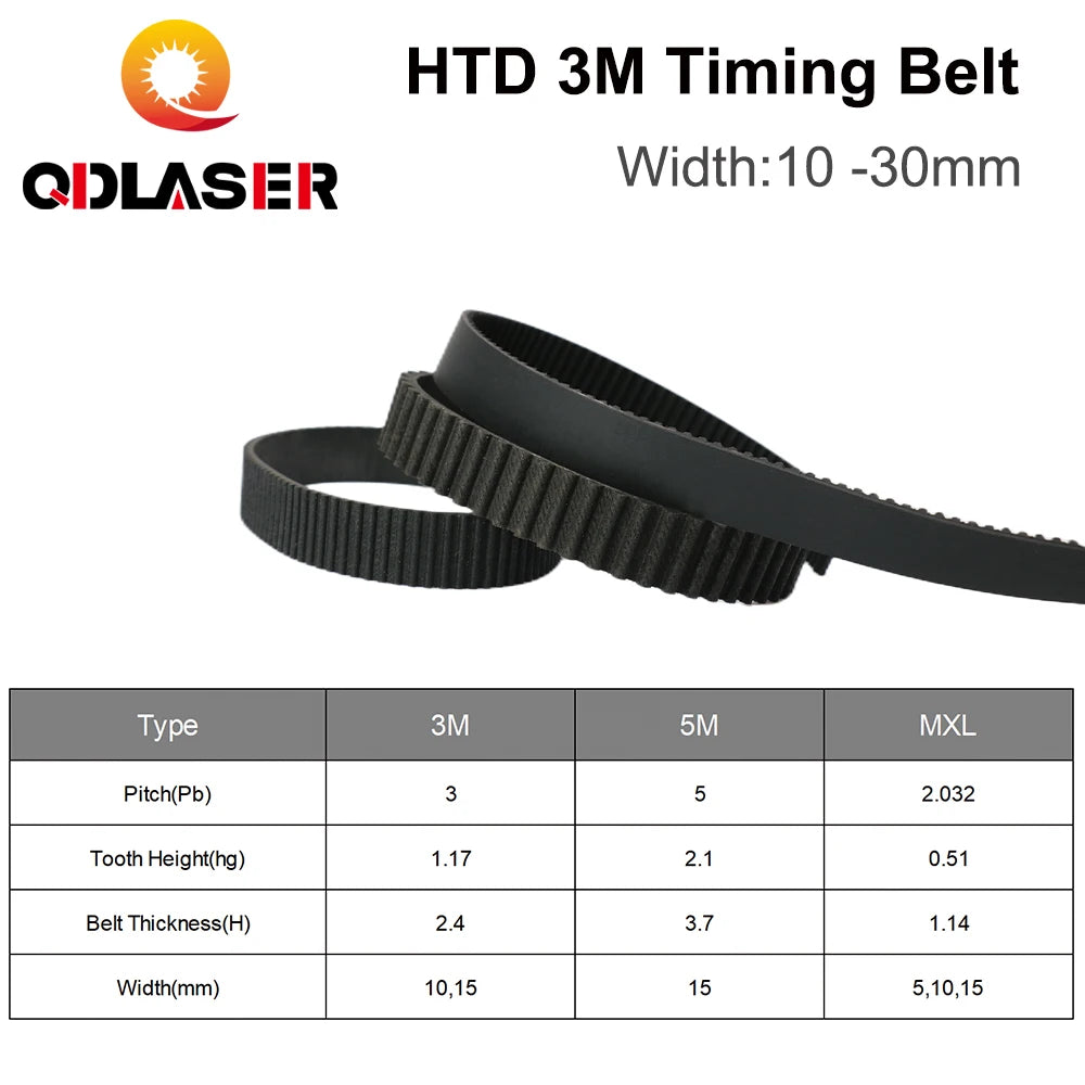 QDLASER HTD High Quality PU Open Belt 5mm - 40mmTiming Transmission Belt for CO2 Laser Engraving Cutting Machine
