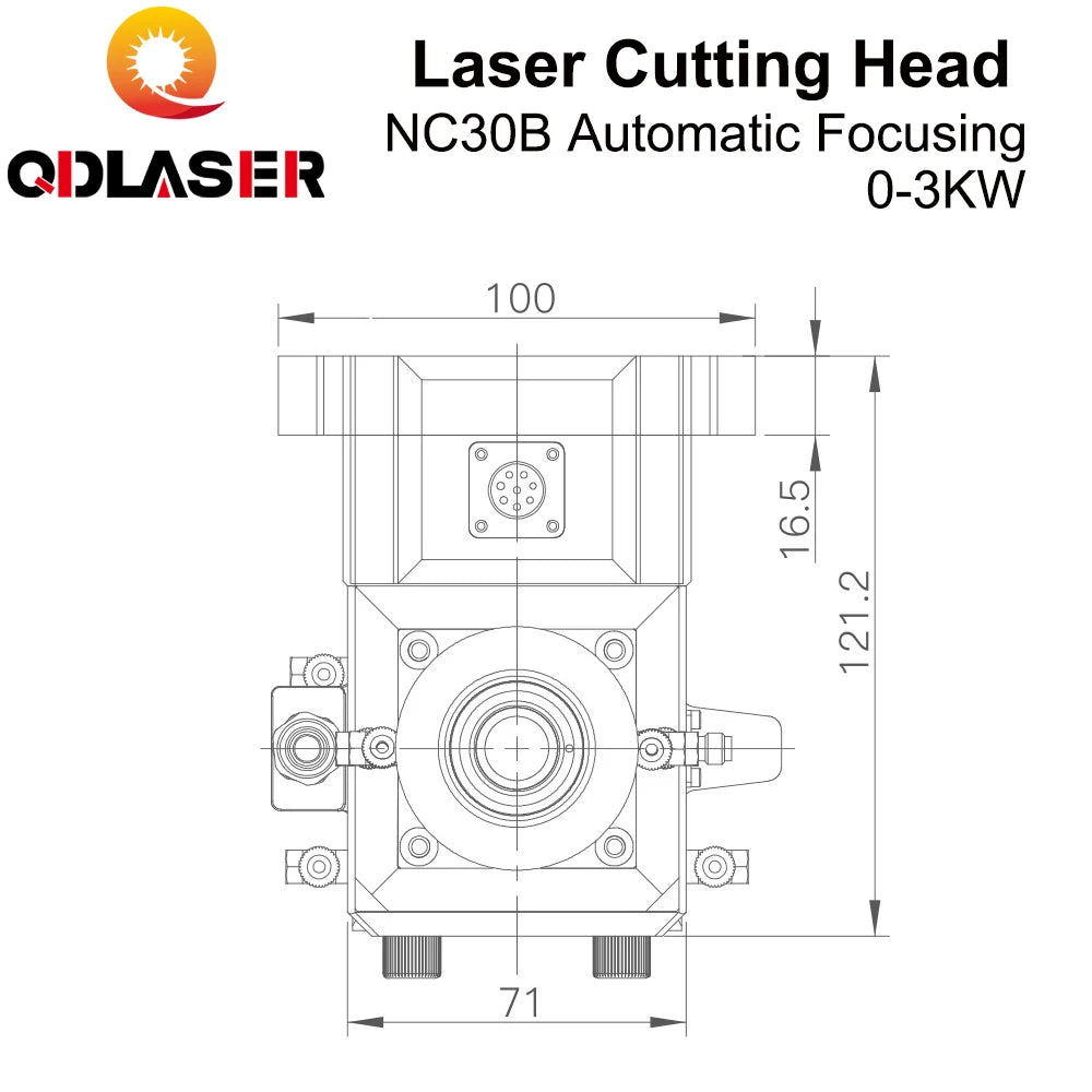 QDLASER WSX Auto Focusing Fiber Laser Cutting Head NC30B for Metal Cutting