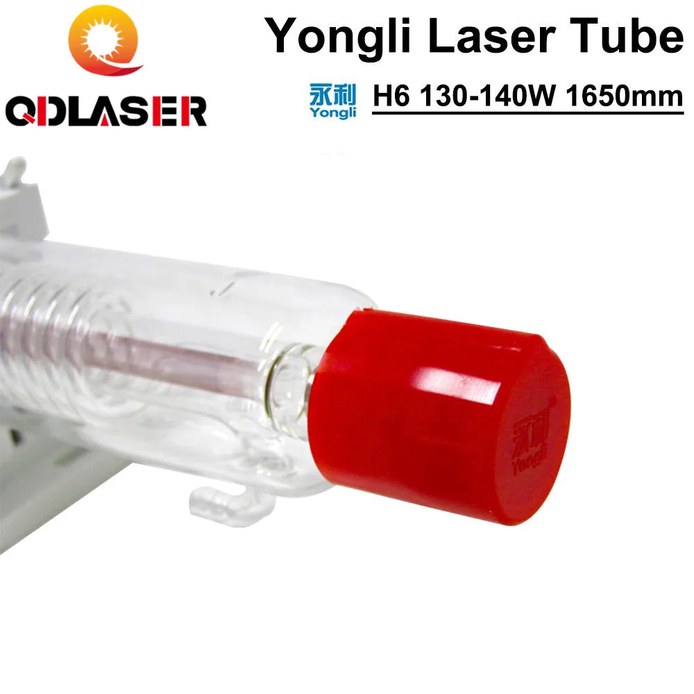 Yongli Laser Tube H6 130-140W Length 1650 Dia.70mm Co2 Glass Tube for CO2 Laser Engraving Machine