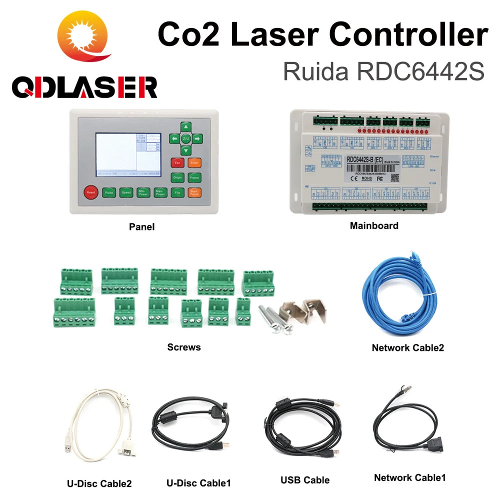 QDLASER Ruida Control Card RDC6442 RDC6442S RDC6442G RDC6442 Motherboard + Panel for Laser Engraving and Cutting Machines