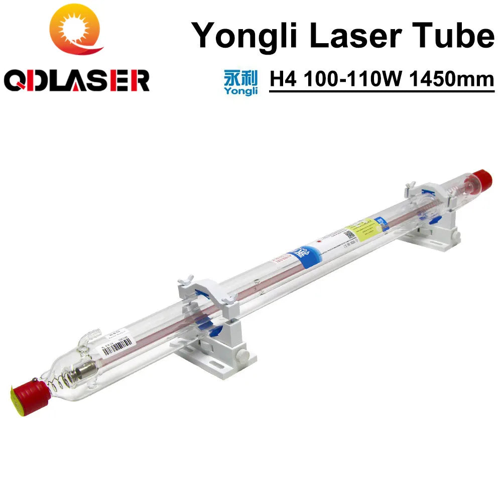 Yongli Laser Tube H4 100-110W Length 1450 Dia.60mm Wooden Box Packing for CO2 Laser Engraving Machine