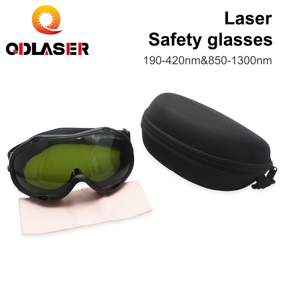 QDLASER 1064nm Laser Safety Glasses Type F 850-1300nm OD6+ Wavelength Protective Glasses Shield for CO2 Laser Machines