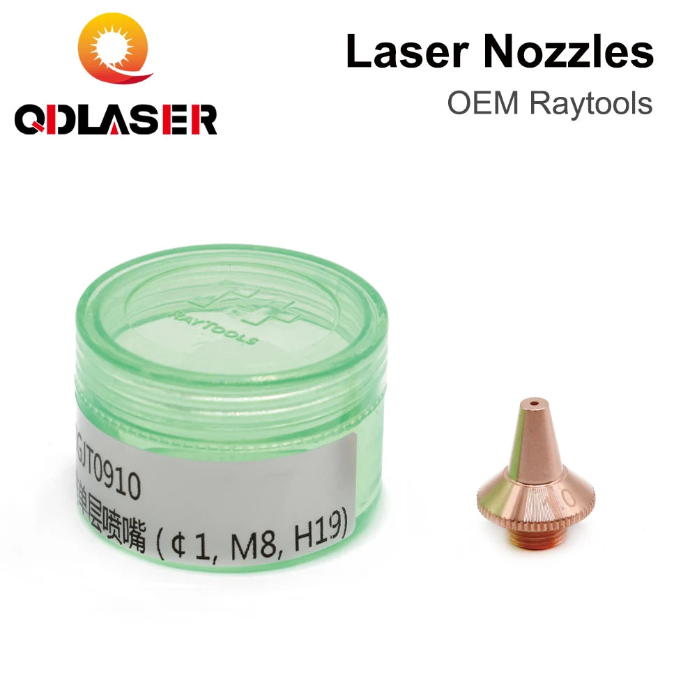 QDLASER 3D Laser Nozzle M8 Dia.15mm Height 19mm 3D Cutting Nozzle Single & Double Layer for Raytools3D BT240S BM109