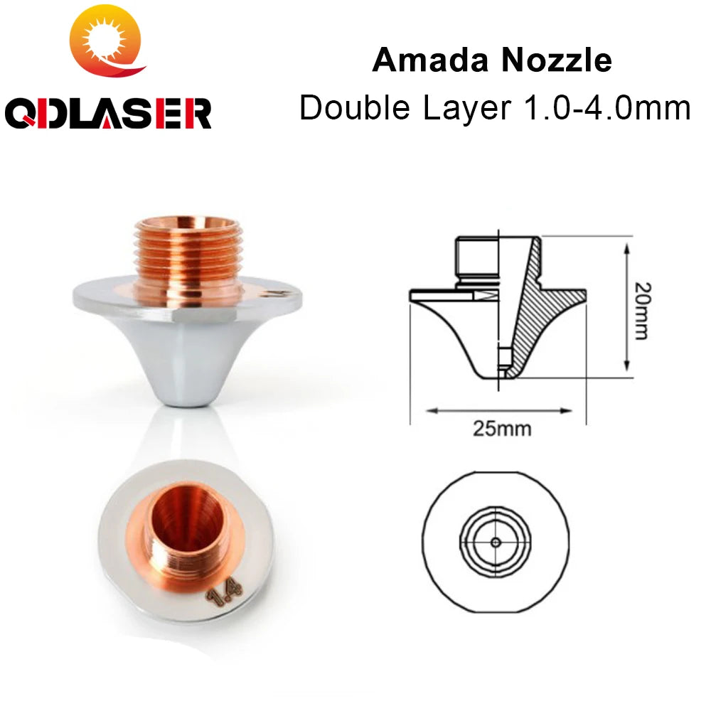 QDLASER Amada Laser Nozzles Single/Double Layer 1.0-4.0mm Amada Laser Cutting Machines Amada Nozzle