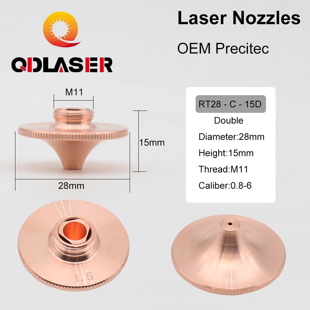 QDLASER OEM Type C Laser Cutting Nozzle D28mm for Precitec Fiber Laser Cutting Head
