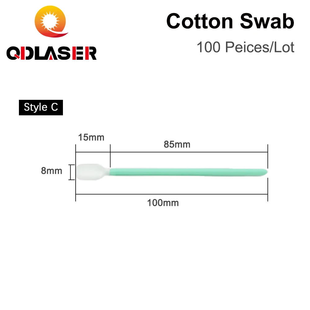 QDLASER Nonwoven Cotton Swab 100pcs/Lot Dustproof Size 70mm 100mm 160mm 121mm for Clean Focus Lens and Protective Windows