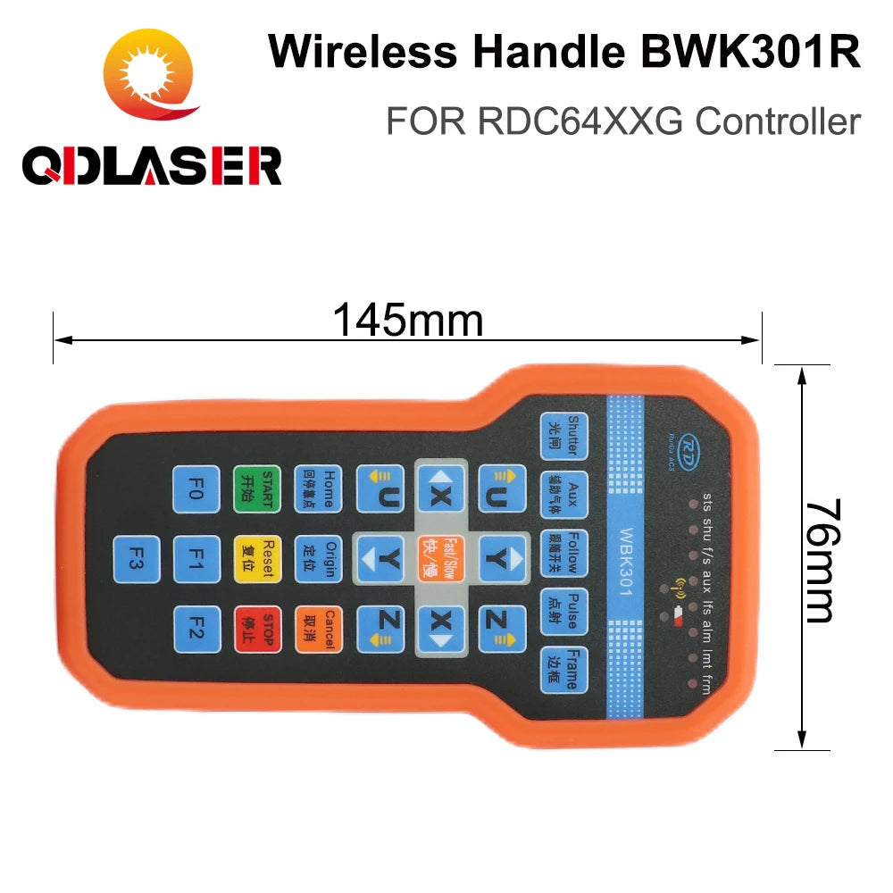 QDLASER Ruida Handle Wireless Operation BWK301R BWK301T for CO2 Laser Controller RDC6442G RDC6442S RDC6432G RDC6332M