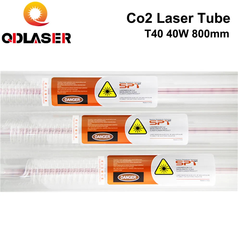 SPT T40 K40 Laser Tube 40w 40W-50W Length 800mm Dia.80mm for Co2 Laser Engraving and Cutting Machine