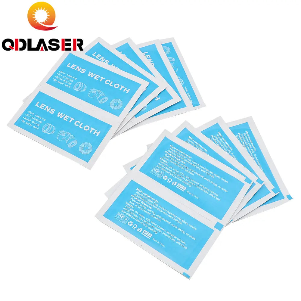 QDLASER Lens Cleaning Wipes for 10.6um CO2 and 1064nm Fiber Laser Lenses Mirror, 20 Pcs Pack