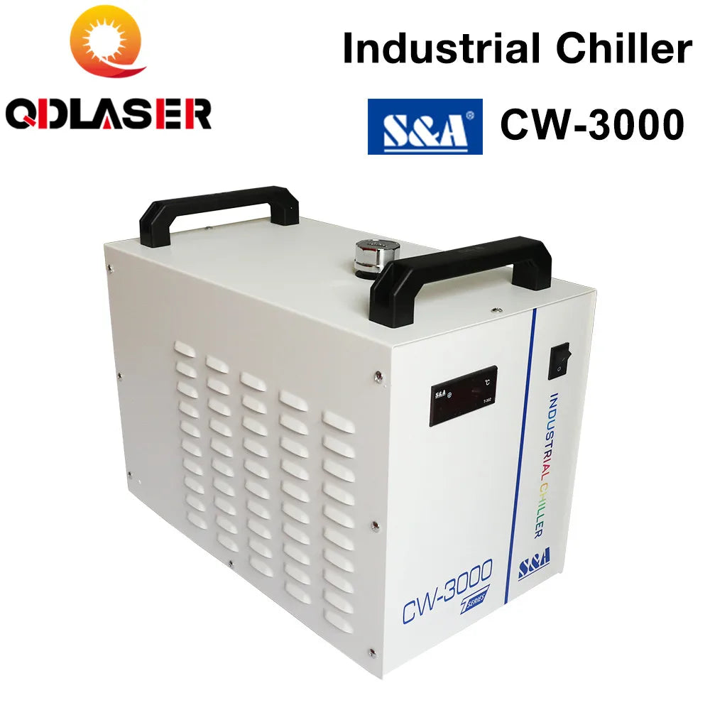 QDLASER 220V CW3000AG 110V CW3000DG S&A Industrial Water Chiller for Co2 Laser Engraving & Cutting Machine