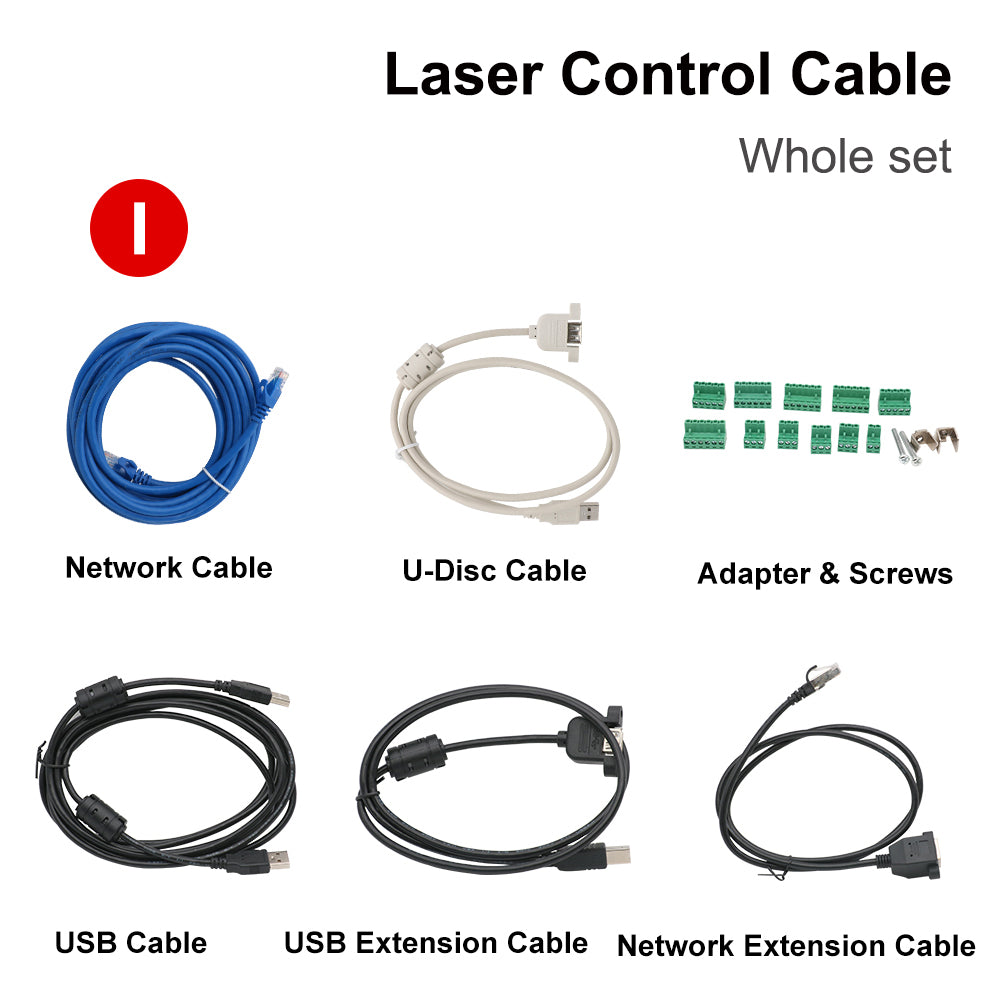 QDLASER Ruida RDC6445G/S RDC6442S RDC6432 CO2 Laser Controller Cables USB Extension Cable Power Cable Adapter & Screws Parts