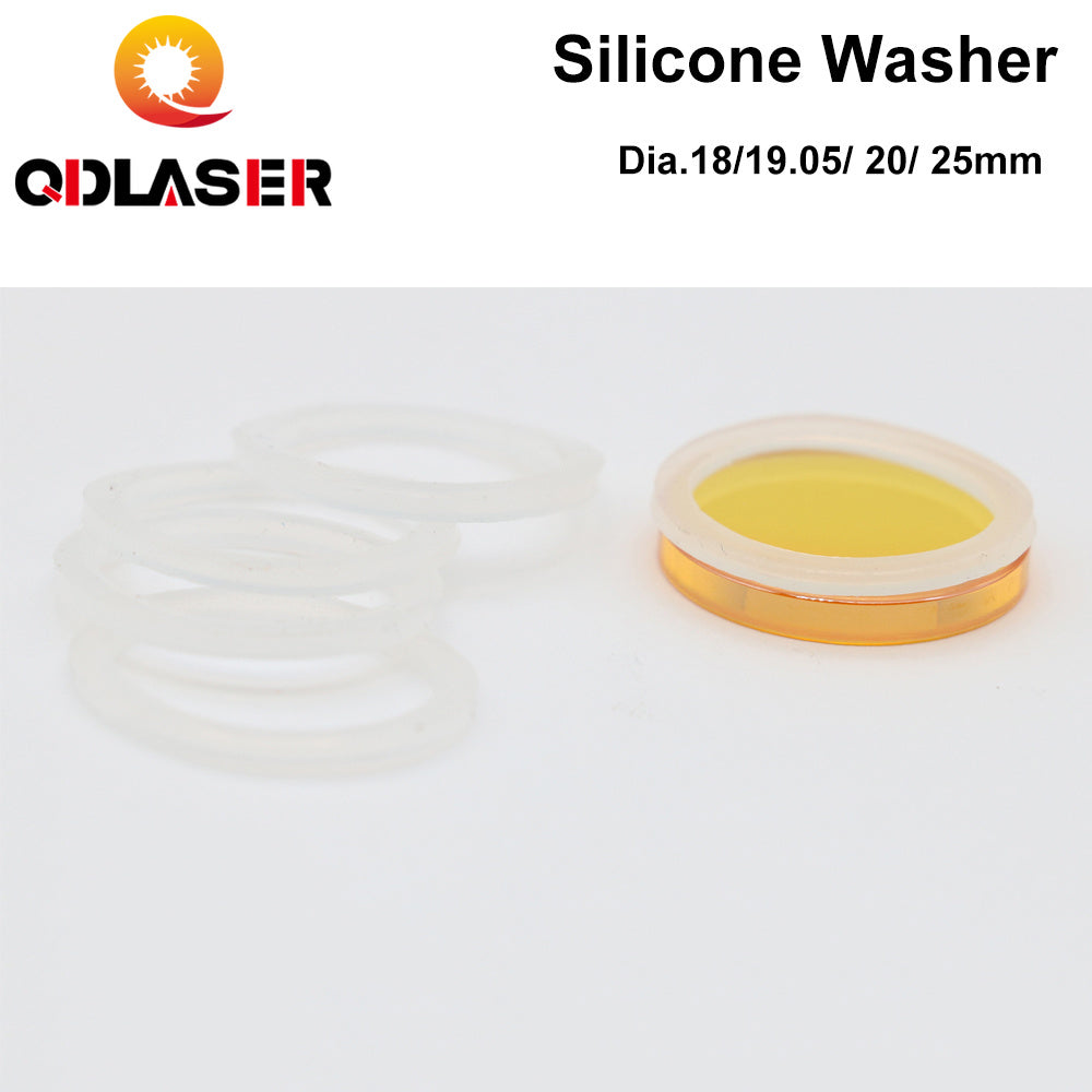 QDLASER Silicone Washer Dia.18/19.05/20/25mm for CO2 Laser Focusing Lens Mirrors the Silicone Ring 5 Pcs