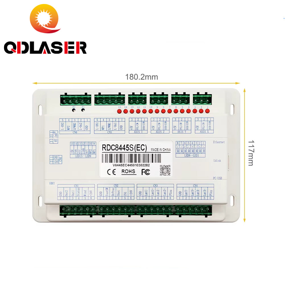 QDLASER RDC8445S Ruida Laser Controller - Upgrade for CO2 Laser Engraving & Cutting Machines