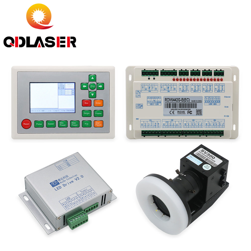 QDLASER Ruida RDV6442G+CCD Camera Co2 Laser Controller System for Co2 Laser Cutting and Engraving Machine
