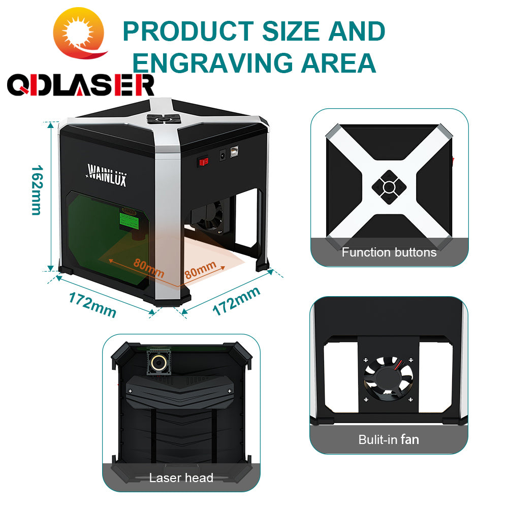 QDLASER Laser Engraving Machine Wainlux K6 Mark Printer Cutter Woodworking Machines 3000mw Mini Engraving Machine