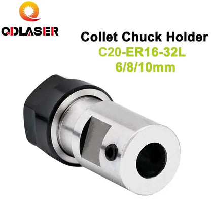 QDLASER ER16 Motor Shaft Holder 6 8 10mm for CNC Milling Boring Grinding Motor Shaft Extension Rod